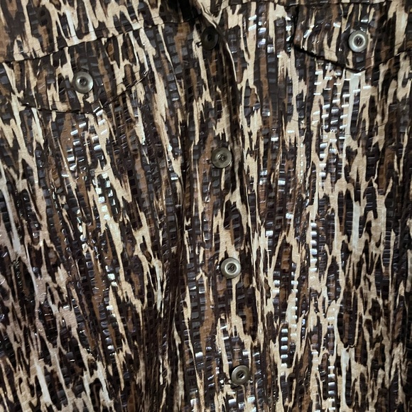 Stylish Brown Patterned Button Down Jacket NOTATIONS WOMENS XL LIGHTWEIGHT - Picture 5 of 5